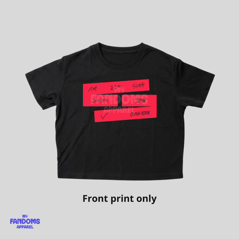 BTS - Arirang Members - Crop Top - K-Pop Inspired Fanmade Tee