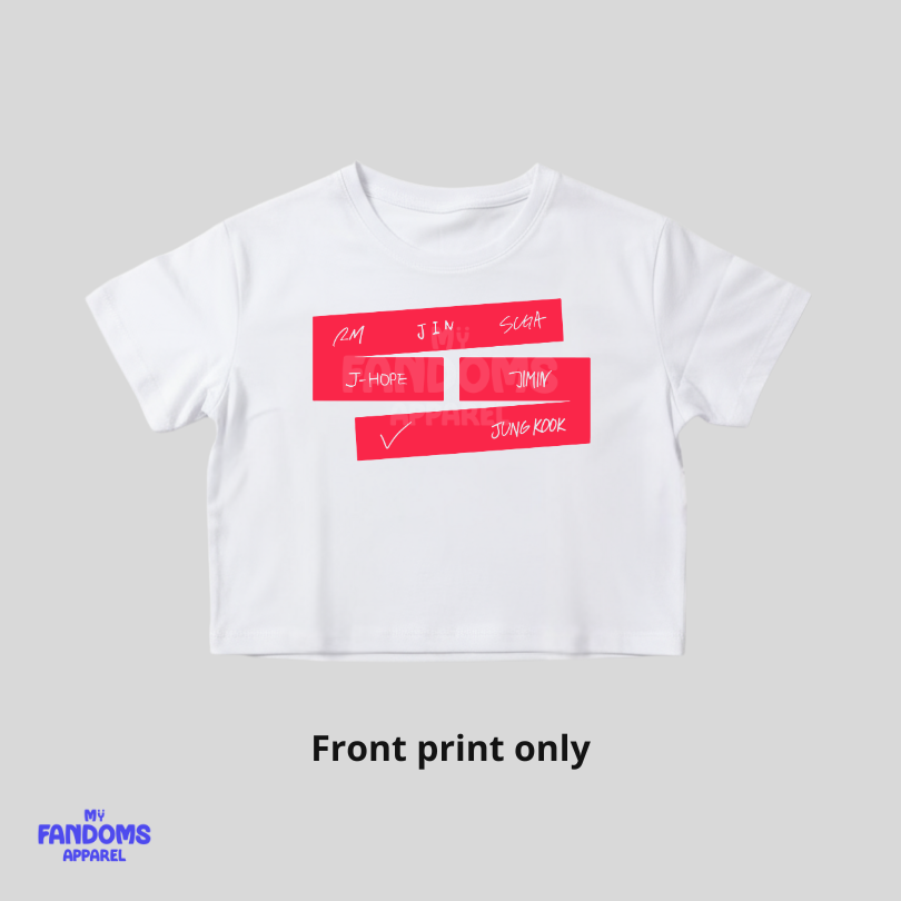 BTS - Arirang Members - Crop Top - K-Pop Inspired Fanmade Tee