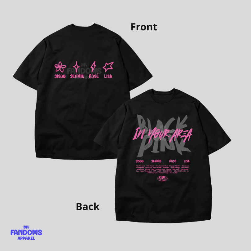 BLACKPINK “In Your Area” Pro Club Shirt – Fanmade K-Pop Inspired Oversized Tshirt