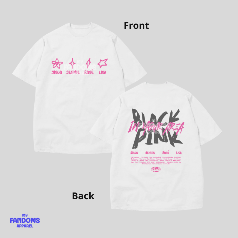 BLACKPINK “In Your Area” Pro Club Shirt – Fanmade K-Pop Inspired Oversized Tshirt